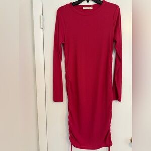 Hot pink Long Sleeve midi Dress woman’s